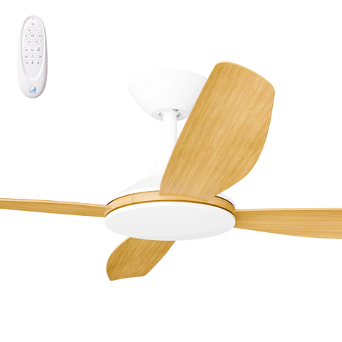 Vanga 52 DC Ceiling Fan White with Bamboo Blades