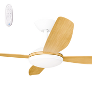 Vanga 52 DC Ceiling Fan White with Bamboo Blades and LED Light