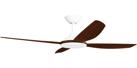 Vanga 52 DC Ceiling Fan White with Koa Blades