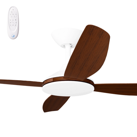 Vanga 52 DC Ceiling Fan White with Koa Blades