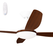 Vanga 52 DC Ceiling Fan White with Koa Blades and LED Light