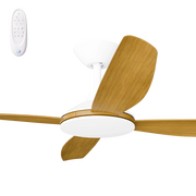 Vanga 52 DC Ceiling Fan White with Teak Blades