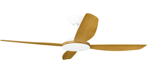 Vanga 52 DC Ceiling Fan White with Teak Blades