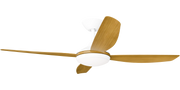 Vanga 52 DC Ceiling Fan White with Teak Blades and LED Light