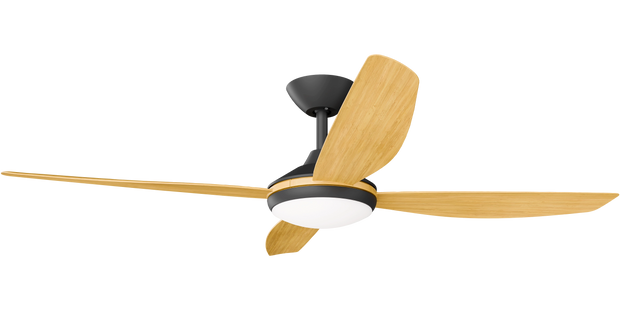 Vanga 56 DC Ceiling Fan Black with Bamboo Blades and LED Light