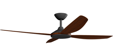 Vanga 56 DC Ceiling Fan Black with Koa Blades