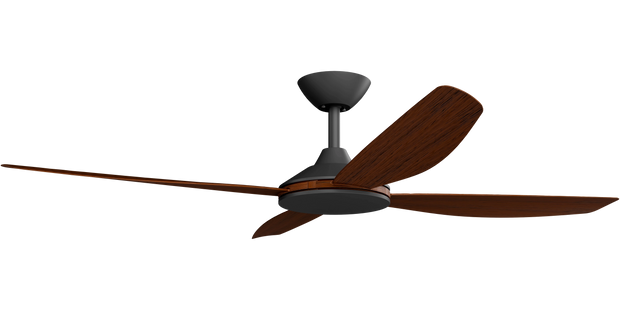 Vanga 56 DC Ceiling Fan Black with Koa Blades