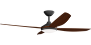 Vanga 56 DC Ceiling Fan Black with Koa Blades and LED Light