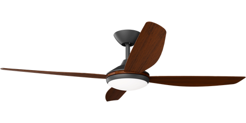 Vanga 56 DC Ceiling Fan Black with Koa Blades and LED Light