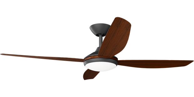 Vanga 56 DC Ceiling Fan Black with Koa Blades and LED Light