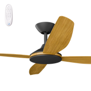 Vanga 56 DC Ceiling Fan Black with Teak Blades