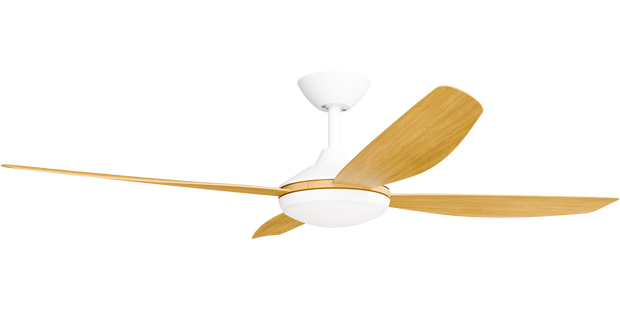 Vanga 56 DC Ceiling Fan White with Bamboo Blades and LED Light