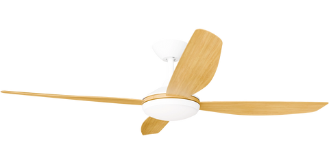 Vanga 56 DC Ceiling Fan White with Bamboo Blades and LED Light