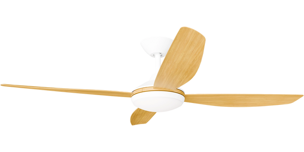 Vanga 56 DC Ceiling Fan White with Bamboo Blades and LED Light