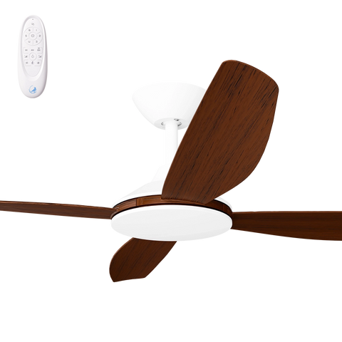 Vanga 56 DC Ceiling Fan White with Koa Blades