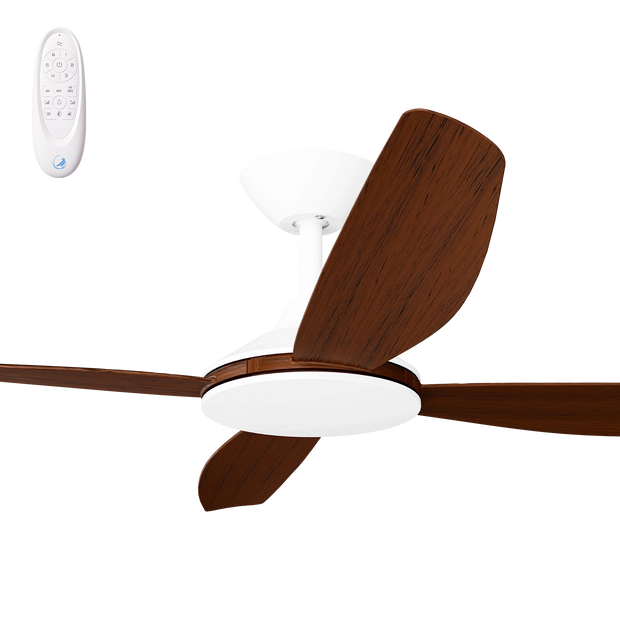 Vanga 56 DC Ceiling Fan White with Koa Blades