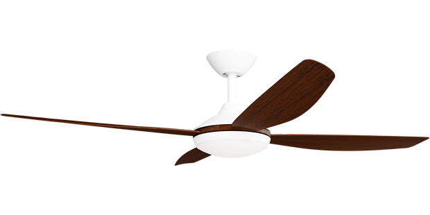 Vanga 56 DC Ceiling Fan White with Koa Blades and LED Light