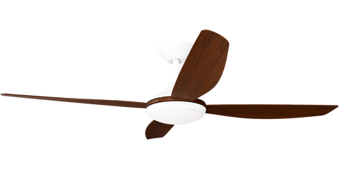 Vanga 56 DC Ceiling Fan White with Koa Blades and LED Light