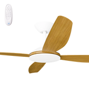 Vanga 56 DC Ceiling Fan White with Teak Blades