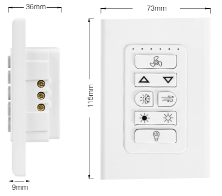 DC Wall Control to Suit Amari S2 and Vector DC