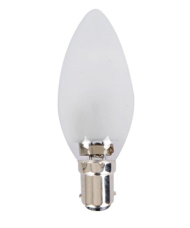 28w = 40w Small Bayonet (SBC) Frosted Candle Energy Saving Halogen - Lighting Superstore