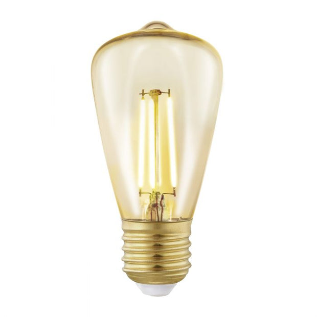 3.5w E27 ST48 Pear 2200k-Warm White Step Dimmable Amber Glass