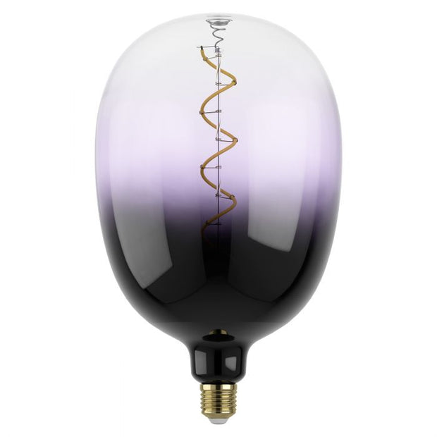 4W E27 1800K Dimmable LED T180 Purple Transparent Glass Spiral Globe