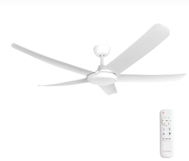 FlatJET 56 3, 4 or 5 Blade DC Ceiling Fan White 24W CCT LED