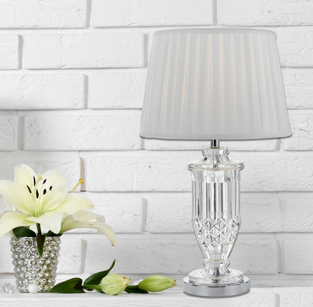 Adria Chrome and White Table Lamp