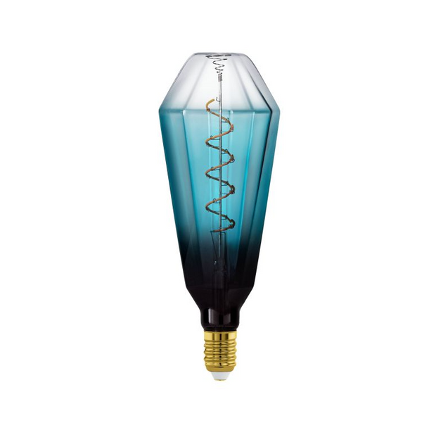 4w E27 T90 Extra Warm White Blue Transparent Glass Dimmable LED