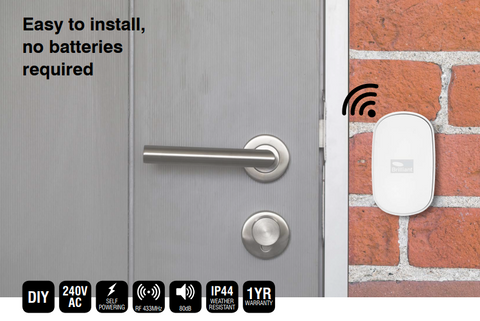 Wireless Kinetic Doorbell White