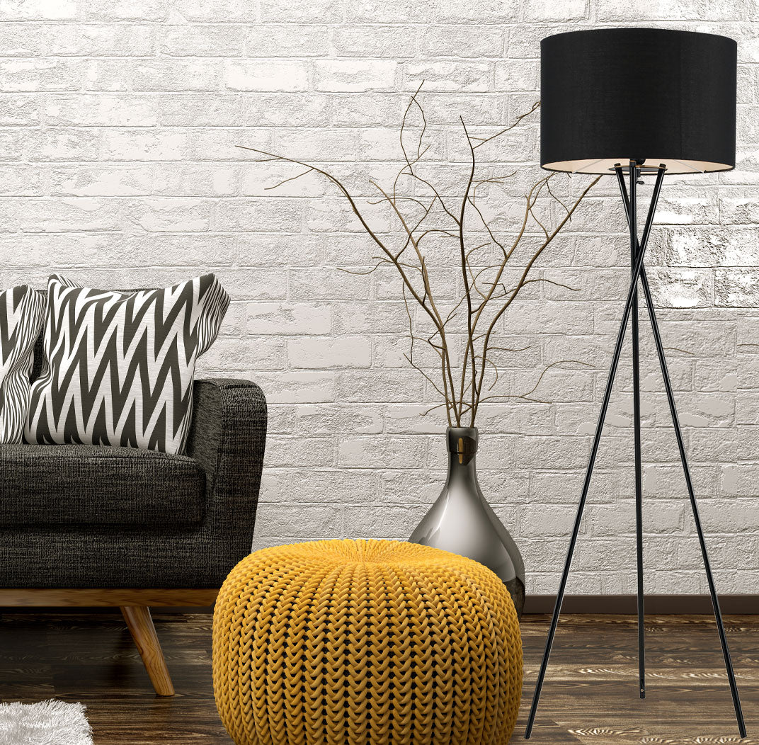 Black stick shop floor lamp