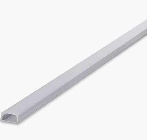 Aluminium Extrusion 2m Surface Mount Profile White Mini 10 x 10mm Profile with White Diffuser