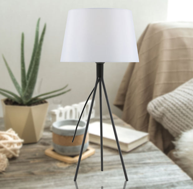 Anna Table Lamp Black with White Shade