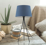 Anna Table Lamp Black with Blue Shade