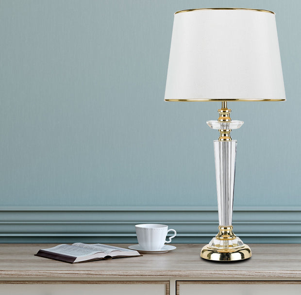 Diana Gold Plus Glass Base with Cream Shade