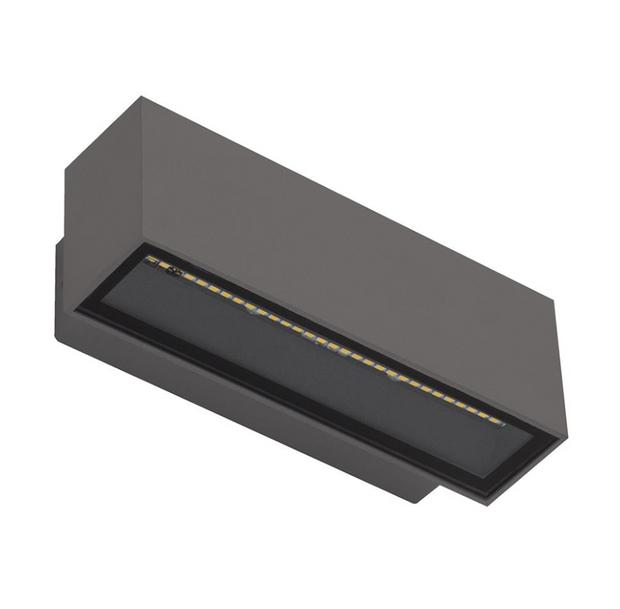 Block 12w LED IP65 Up/Down Wall Light Dark Grey