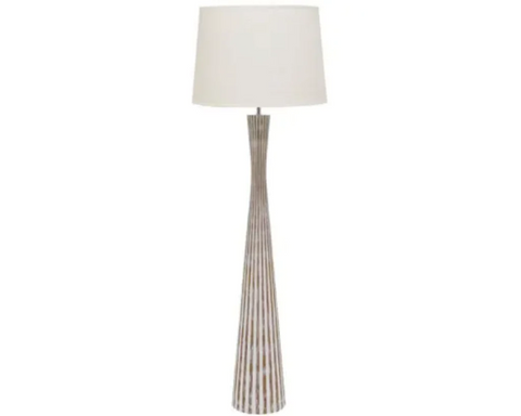 Andi Floor Lamp White with Natural Shade