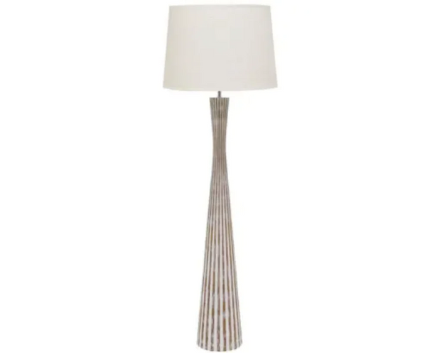 Andi Floor Lamp White with Natural Shade