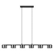 Copillos 6 Light Black with Black Transparent Glass 6 x 5.4w Warm White
