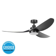 Torquay 56 Inch Black DC Ceiling Fan with 20w LED Tri Colour