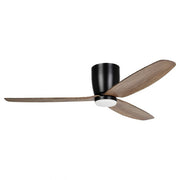 Seacliff 52 Inch Black/Walnut DC Ceiling Fan with 15w LED Tri Colour with ABS Blades