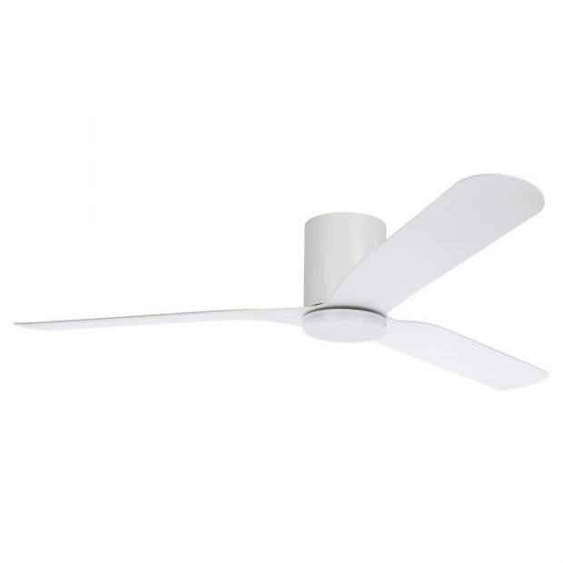 Iluka 60 Inch White DC Flush Ceiling Fan with 18w LED Tri Colour