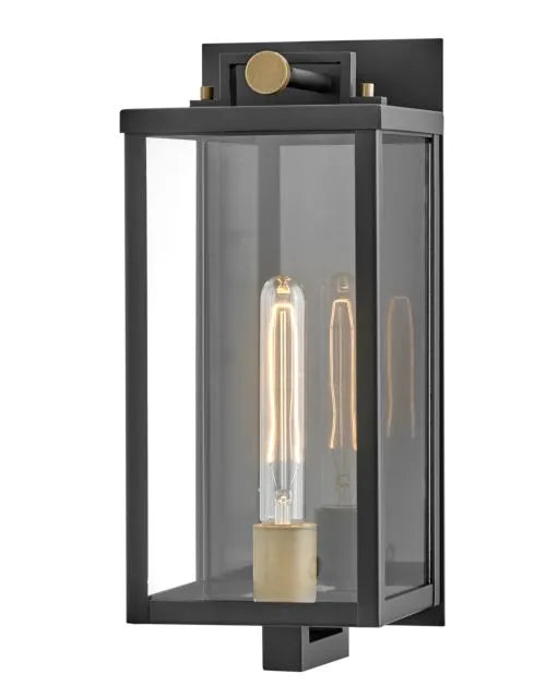 23010BK Catalina 1lt Small Outdoor Lantern Black And Burnished Bronze