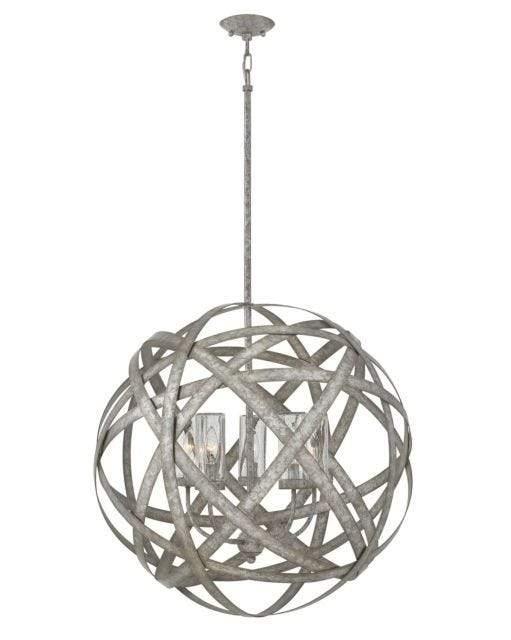 Carson Outdoor Pendant Light Large - Weathered Zinc - Lighting Superstore