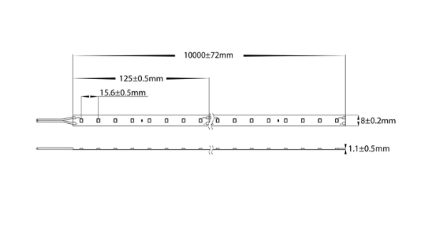 4.8w 24v DC IP20 LED Strip 4000k