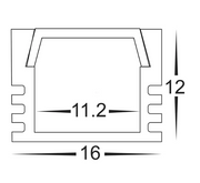 White Shallow Square Aluminium Profile Per Meter