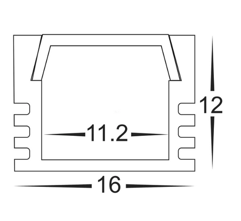 White Shallow Square Aluminium Profile Per Meter