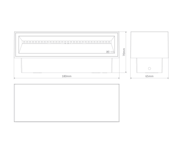 Block 12w LED IP65 Up/Down Wall Light Dark Grey