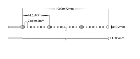 9.6W 2835 Strip Lighting - IP20 per metre